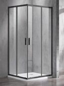 Azario AZ-ND1142 1000 Black 100х100х200см душевое ограждение, стекло прозрачное, черный профиль