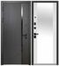 Luxor 2МДФ Ромбы Вертикаль зеркало дверь входная Антрацит софт,  Эмалит белый встроенное зеркало в пол