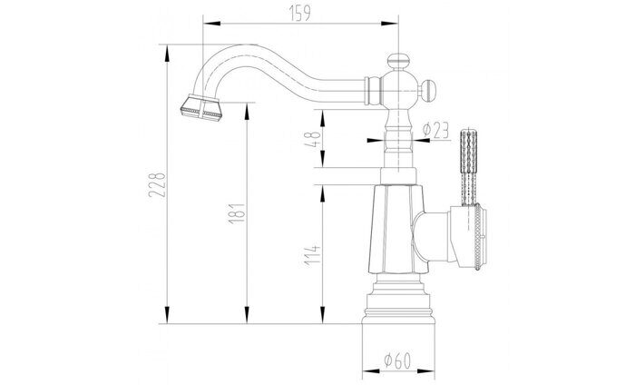 Jasmine LM6604B, смеситель для раковины, кухни с поворотным изливом, бронза Lemark