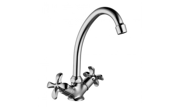 Flora LM0104C, смеситель для кухни с высоким поворотным изливом, хром Lemark