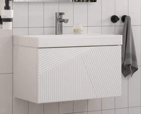 Edge 60.1Y Velvex подвесная тумба белая для ванной комнаты с керамической раковиной  9696-60