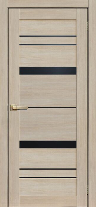 L12 Lite FlyDoors дверь межкомнатная ясень чёрное стекло