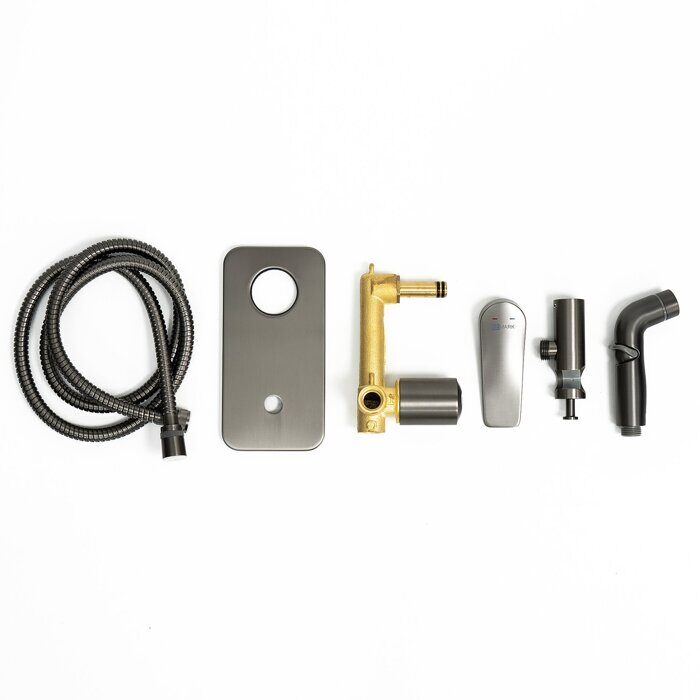 Bronx LM3720GM, смеситель с гигиеническим душем, встраиваемый, графит Lemark