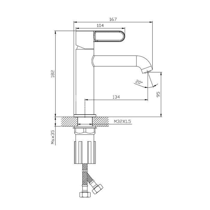 S03.10.09 Splenka Смеситель для умывальника, графит