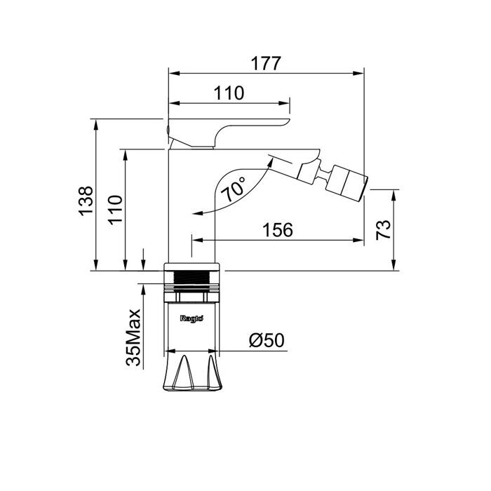 Raglo R03.50.06 смеситель для биде черный