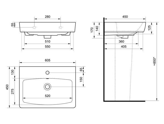 Кантри 60 см тумба белая/дуб верона для ванной комнаты с раковиной Нео 60 Aquaton