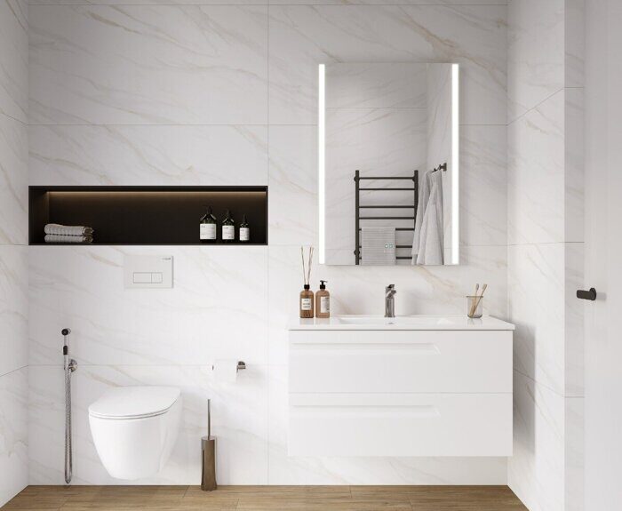 Calacatta Clarity Gold белый полированный керамогранит 60х120см Ceradim