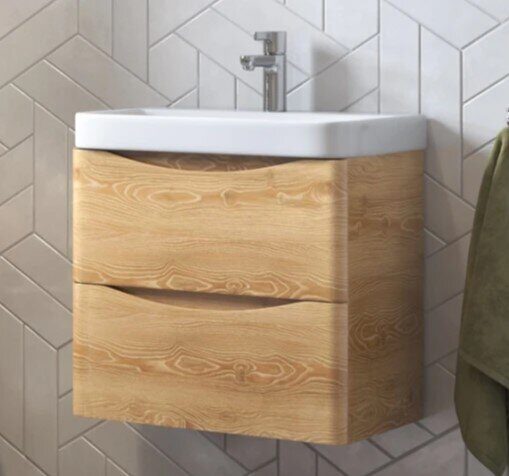 Clay 60.2Y Velvex подвесная тумба дуб верона для ванной комнаты с керамической раковиной 9595-60