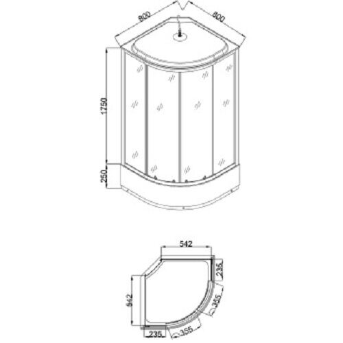 Loranto CS-6680-25K 80, 80*80*215 душевая кабина, поддон 25см, прозрачное стекло