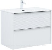 Вита 80 тумба белая матовая для ванной комнаты с раковиной-столешницей Flat 80 Aquanet