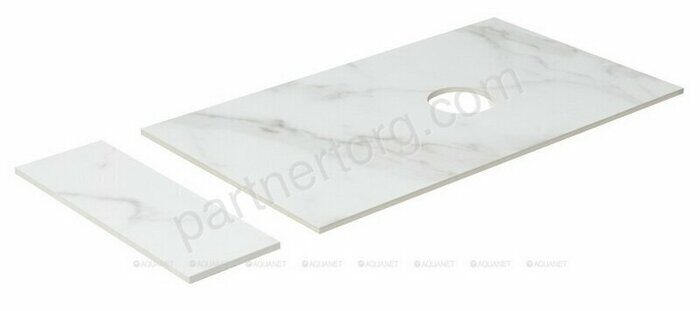 Комплект столешница с полкой для Nova Lite LOFT 75 левый мрамор АВ01 Aquanet