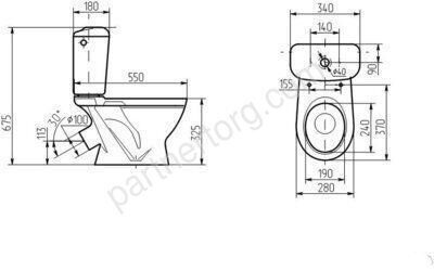 Малыш детский белый напольный унитаз компакт
