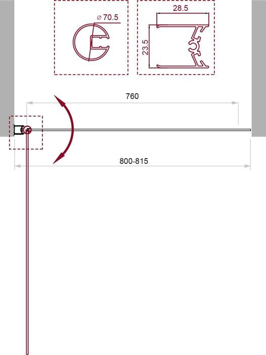 BelBagno UNO-V-1-80/150-C-Cr шторка на ванну 80х150 см распашная, стекло прозрачное, профиль хром