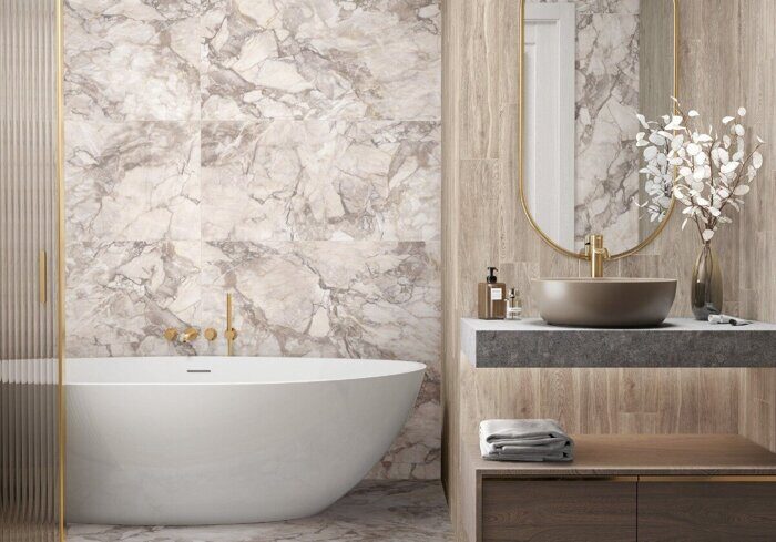 Imagine Dark New Trend керамогранит бежевый полированный 120х60см