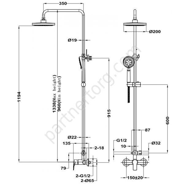 Manacor Teka душевая система с термостатическим смесителем для душа