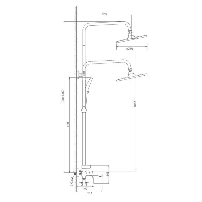 S41.24.09 Splenka Душевая система, графит