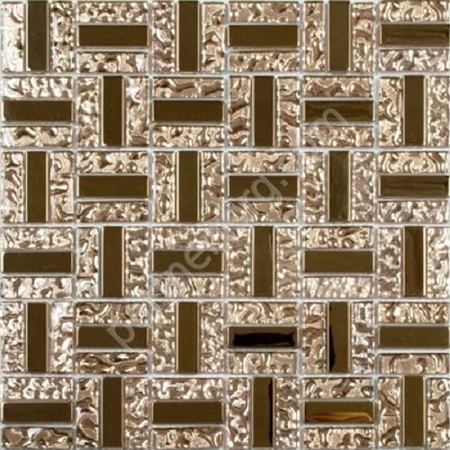 Бежево-коричневая комбинированная мозаика Metal series MS-617