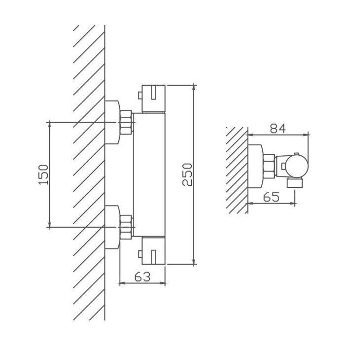 HB20809 Haiba Смеситель для душа, термостат, латунь, хром