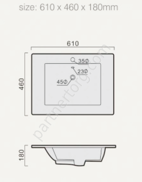 Встраиваемая раковина белая Maison MS181-61 61,0 см