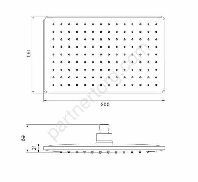 Slide Iddis душевая насадка верхняя прямоугольная, матовый черный SLI31BPi64