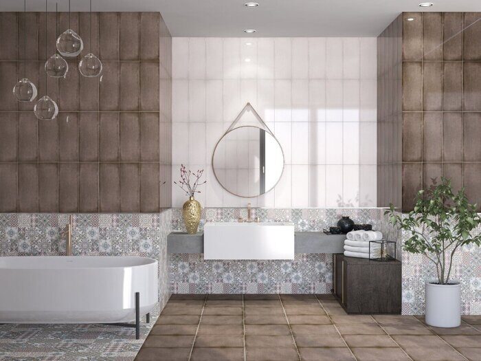 Eclipse Grey настенная плитка коричневая глянцевая 20х50см Azori