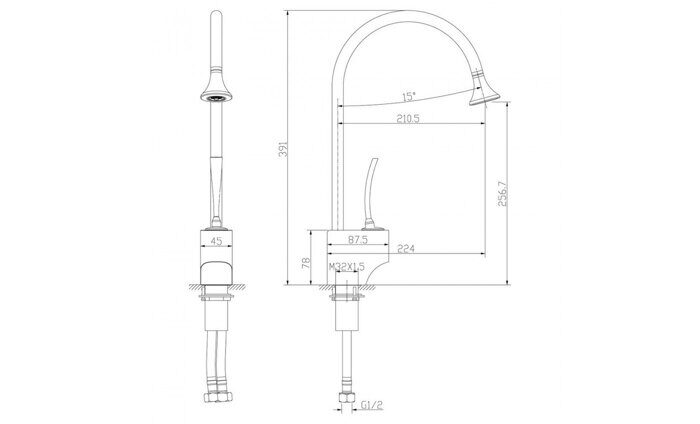 Soul LM6005C смеситель для кухни с высоким поворотным изливом, хром Lemark