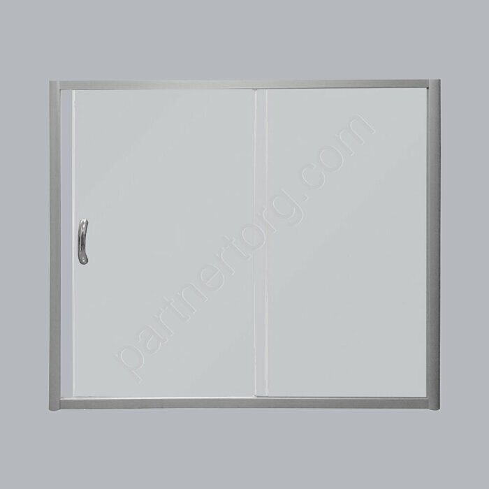 W53S-1501150MT BLISS L Шторка на борт ванны 150x150,с одной дверью,профиль мат. хром, стекло прозрач