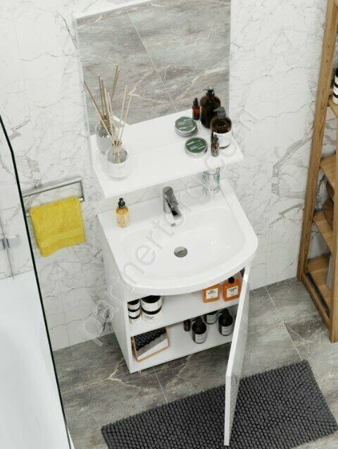 ЭКО 52 белый Onika комплект мебели для ванной комнаты: тумба с раковиной+зеркало