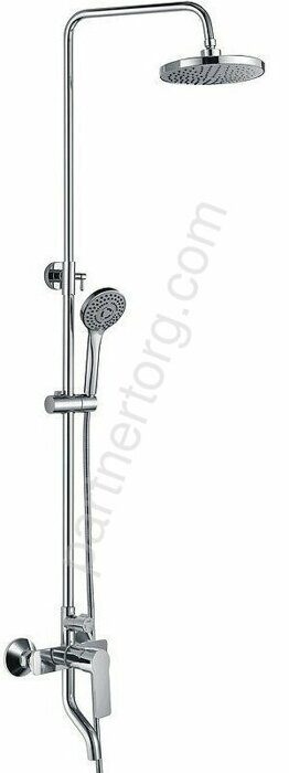 HB2414 душевая система с верхним душем, смесителем и ручной лейкой, хром Haiba