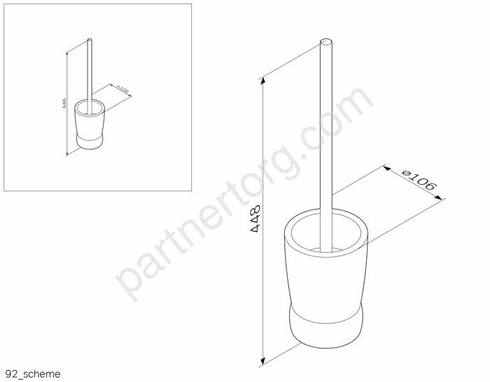 Стойка с туалетной щеткой, отдельно стоящая, хром A3033200 Sensation