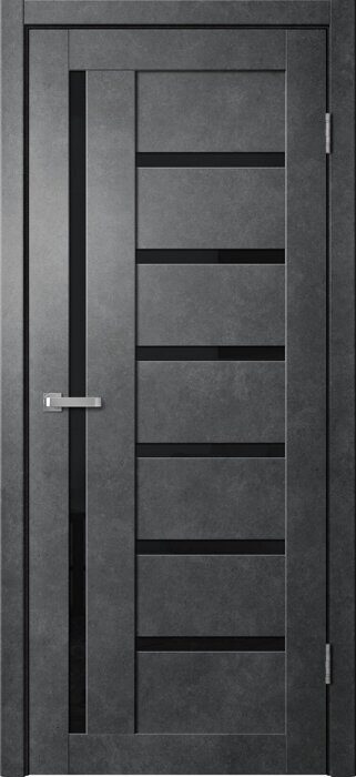 B04 Barn FlyDoors дверь межкомнатная бетон тёмный черное стекло