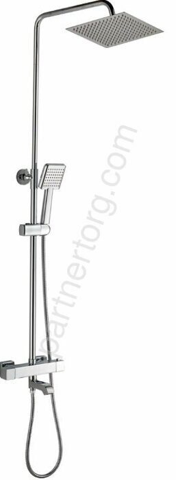 HB2422 душевая система с верхним душем, смесителем и ручной лейкой, хром Haiba
