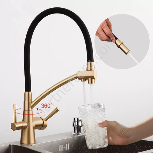 Gappo G4398-1 смеситель для кухни с гибким изливом бронза черный