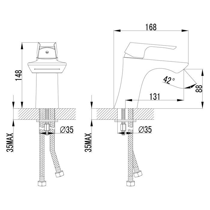 Unit LM4546C смеситель для раковины монолиный,  хром Lemark