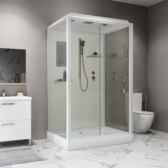 Niagara Standart ST100/80/15Q  душевая кабина  квадратная 100х80х215см, пристенно-фронтальная, низкий поддон