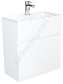 Mira 60П 2д. белый глянец тумба в ванную комнату навесная с раковиной