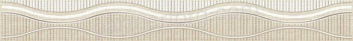 Romanico Flora бордюр керамический бежевый волны 7,5х63см Azori