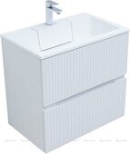 Джейн 70 тумба белая матовая для ванной комнаты с раковиной-столешницей Фортуна 70 Aquanet