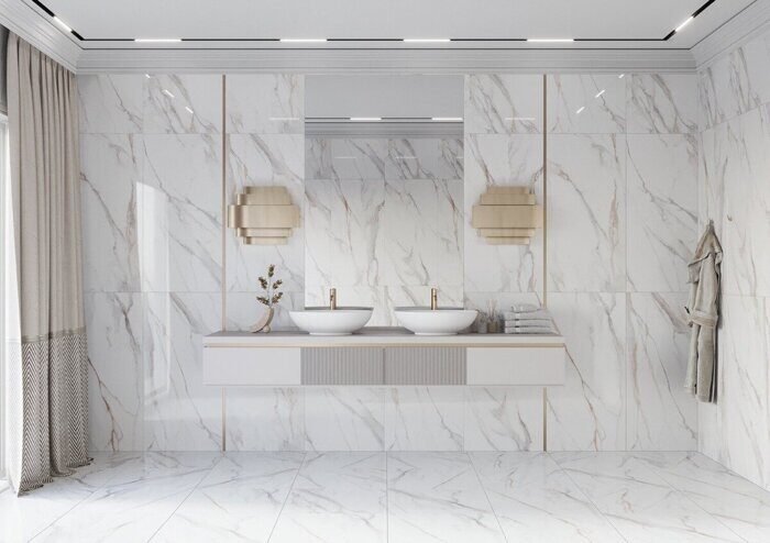 Sirenflow Polished Staro керамогранит белый полированный 60х120 см