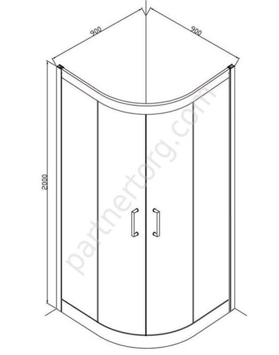 Stream Bravat R 90 см душевое ограждение, 2 раздвижные двери Easy clean