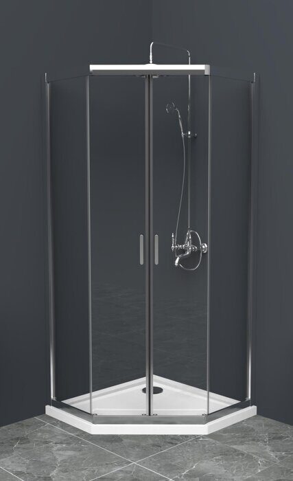 BelBagno UNO-195-P-2-90-C-Cr душевой уголок 90х90х195 см, дверь раздвижная, стекло прозрачное, профиль хром