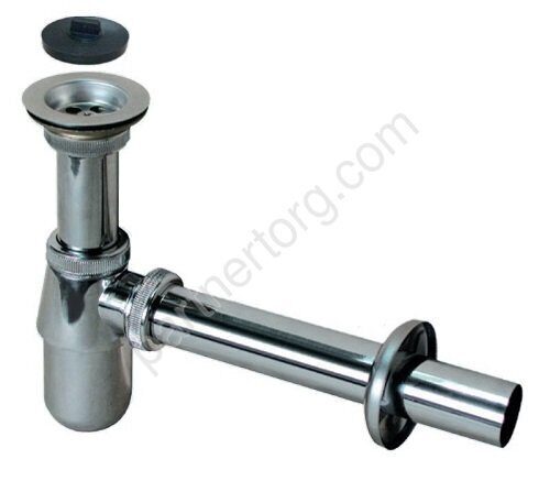 Сифон бутылочный для раковины AlcaPlast A437, хромированная латунь