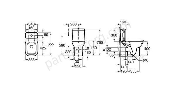 Debba Roca унитаз-компакт напольный 34299700Y с бачком 34199100Y