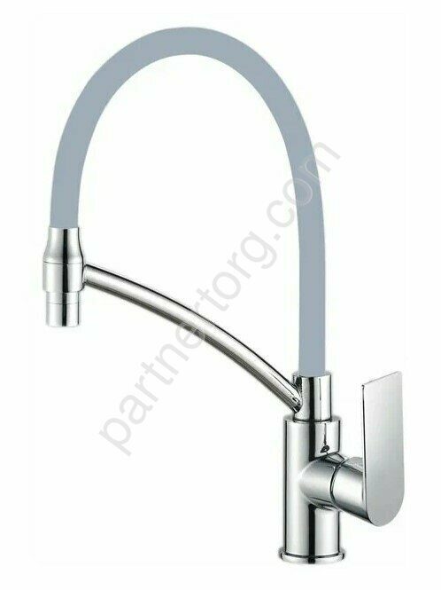 HB72505 Haiba смеситель для кухни высокий серый/хром