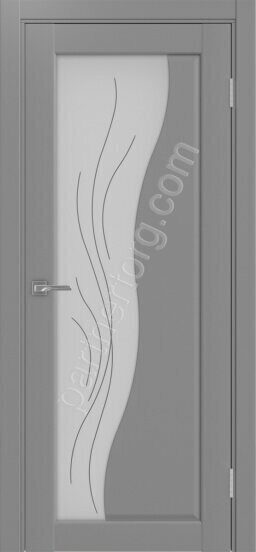 Сицилия 720.21 линии межкомнатная дверь серый со стеклом мателюкс
