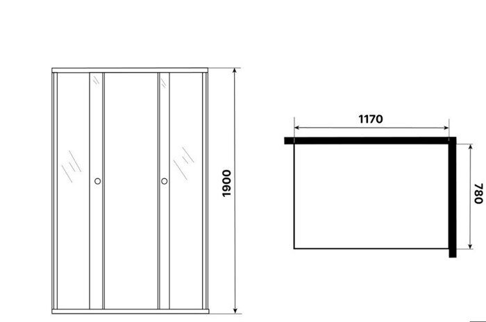 Niagara Eco NG-1012-14QT душевое ограждение раздвижное 120х80см, стекло тонированное, профиль черный