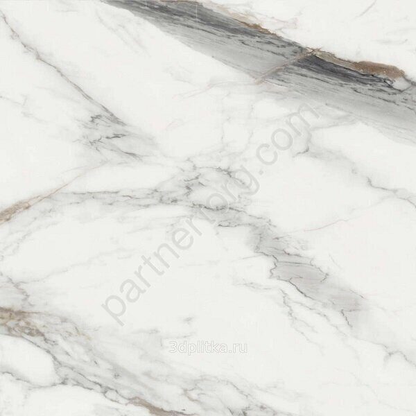Carrara Cersei New Trend керамогранит белый матовый карвинг 60x60см