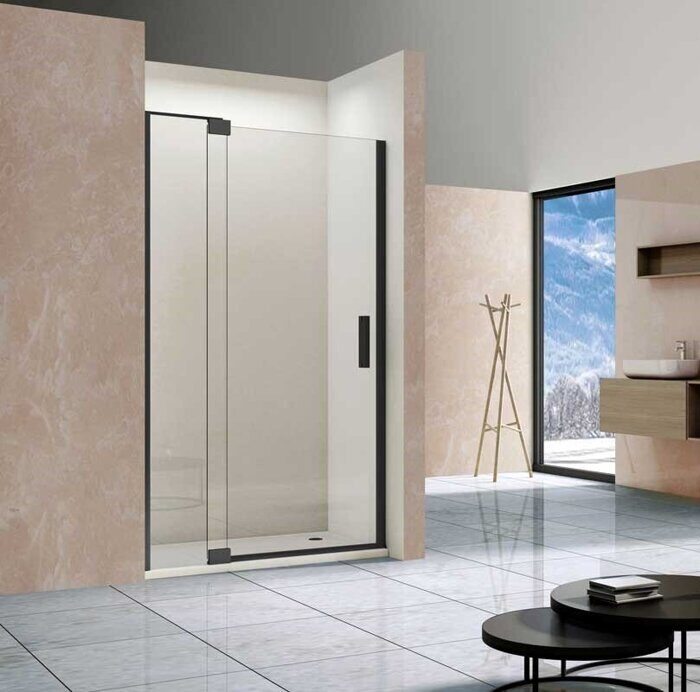 Vincea Extra VDP-1E1011CLB, душевая дверь распашная 100(110)х200 см, стекло прозрачное, профиль черный