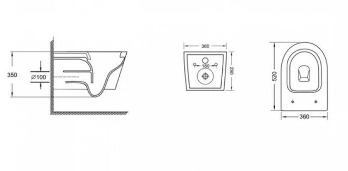 Grossman GR-4499SQ подвесной безободковый унитаз Торнадо белый с сидением