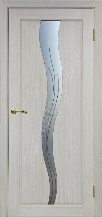 Сицилия 730.121 линии межкомнатная дверь дуб беленый FL со стеклом мателюкс